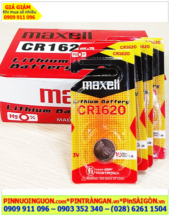 COMBO 01Hộp (20vỉ) Pin 3V lithium Maxell CR1620 (Cell in Japan) _Giá chỉ 489.000đ/Hộp